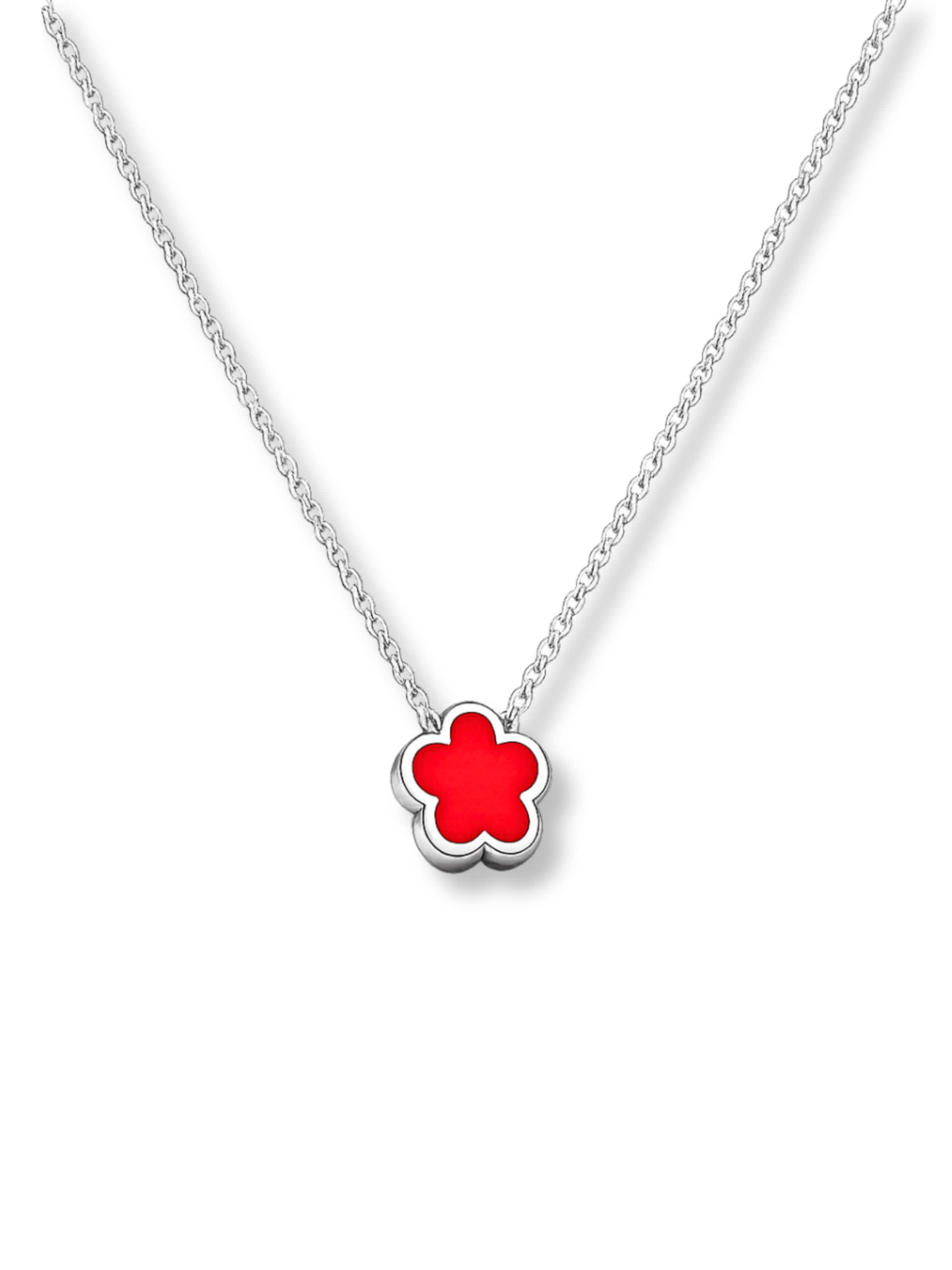 Collana 'Clover Red' di Pure Schmuck in argento: frontale