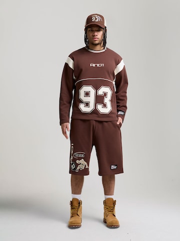 Sweat-shirt '93' AND1 en marron