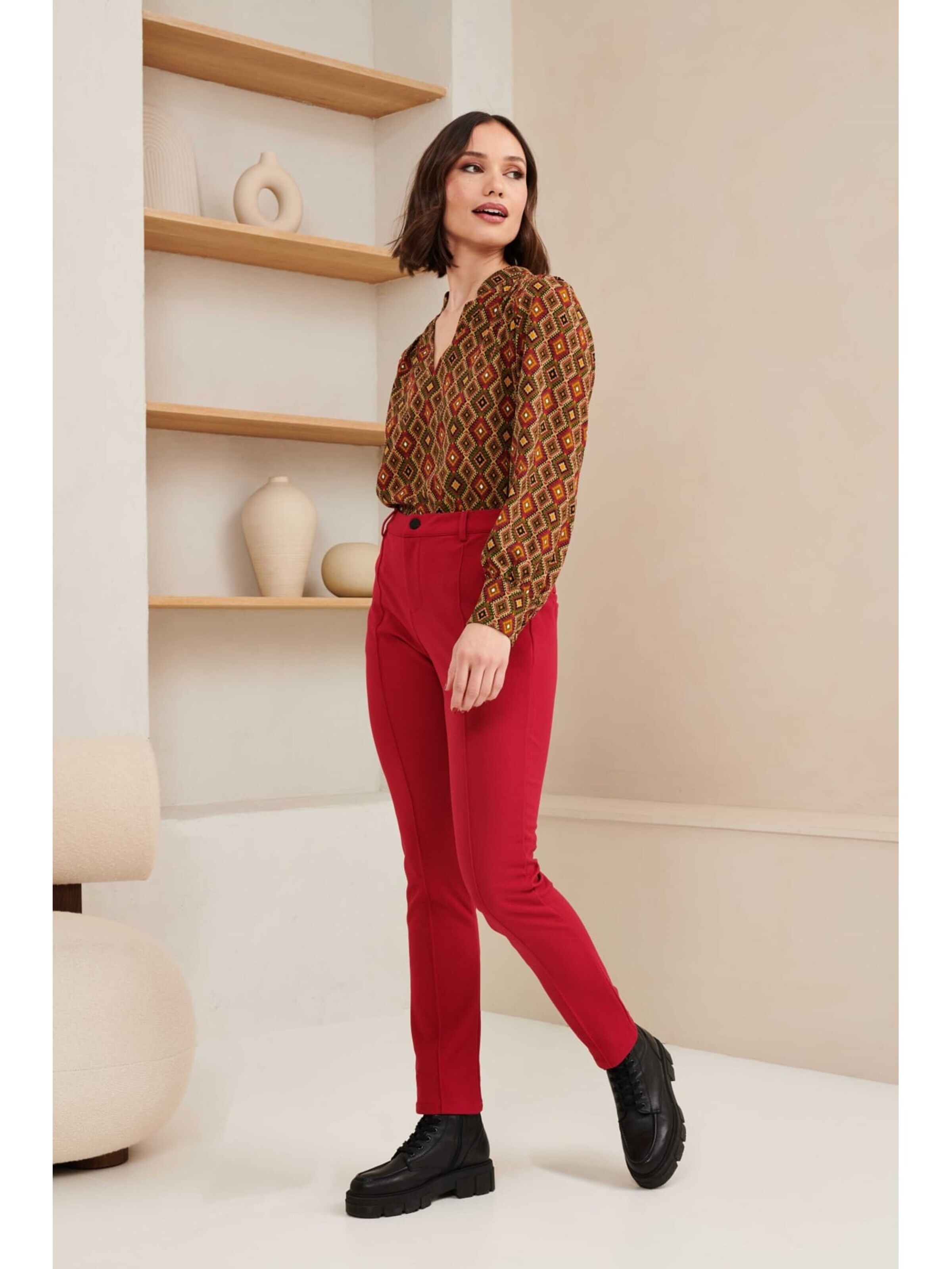 LOFTY MANNER Baggy Trousers 'OK35 - Trouser Odessa' in Red