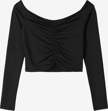 Bershka Shirt in Zwart: voorkant