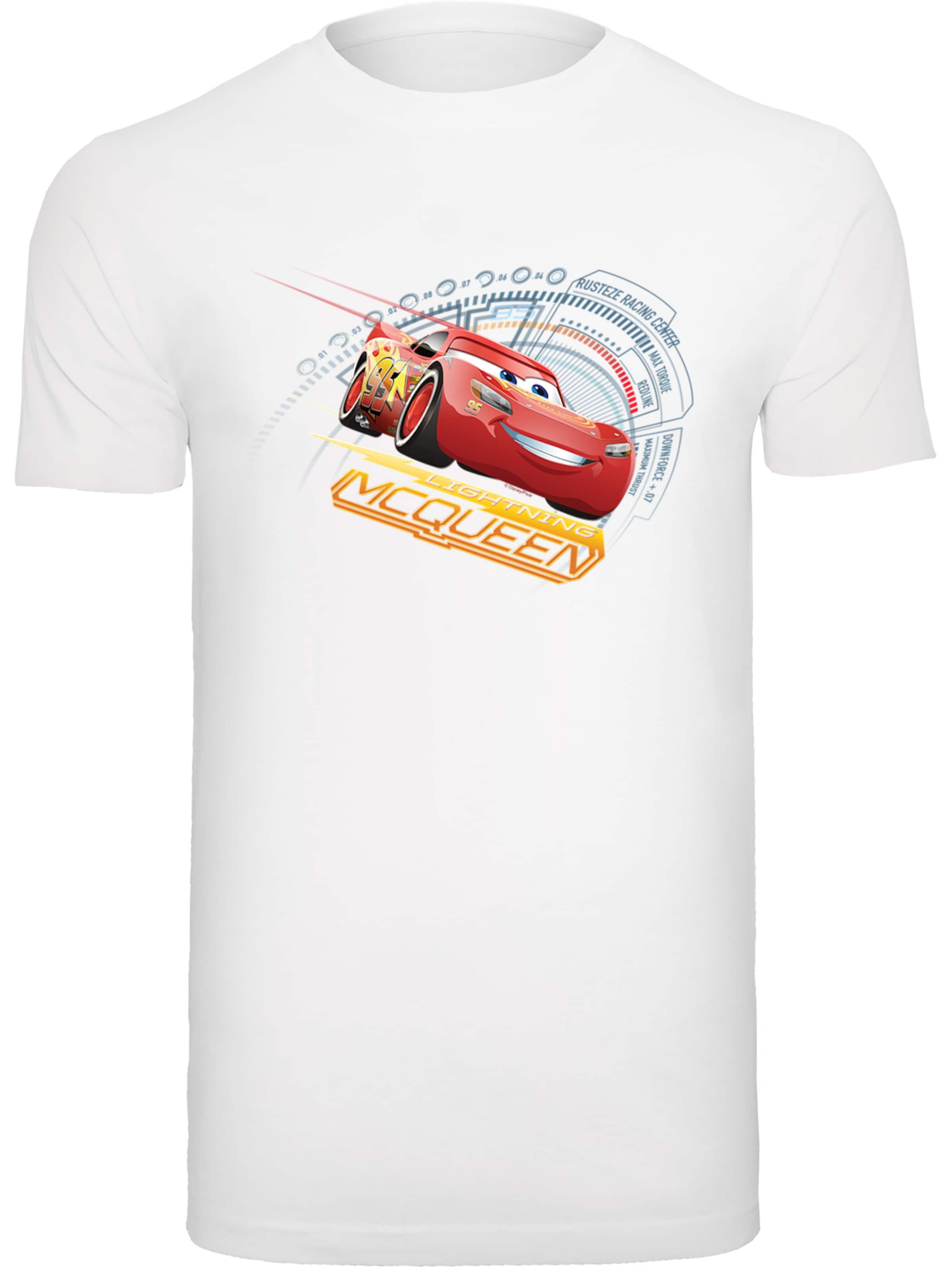 Maglietta 'Disney Cars Lightning McQueen' di F4NT4STIC in bianco: frontale