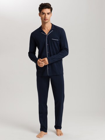 Hanro Pyjama lang ' Day & Night ' in Blauw: voorkant