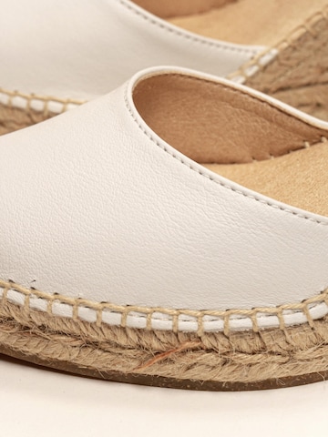 Alhamas - Sandalias con hebilla 'Alpargata Cuña 7 cm' en blanco