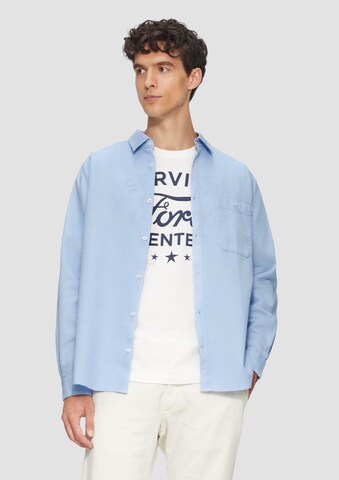 s.Oliver Regular Fit Hemd in Blau: Vorderseite