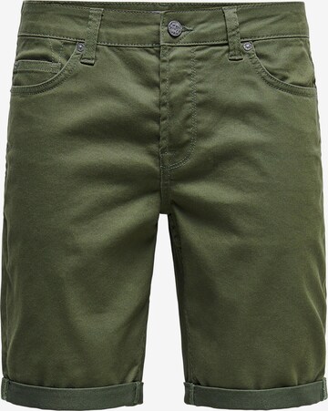 Only & Sons Regular Pants 'Ply' in Green: front