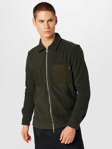 Only & Sons Fleece Jacket 'TIM' in Green: front