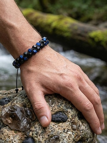 UNIQAL Armband 'BLAUES TIGERAUGE TURMALIN' in Gemengde kleuren