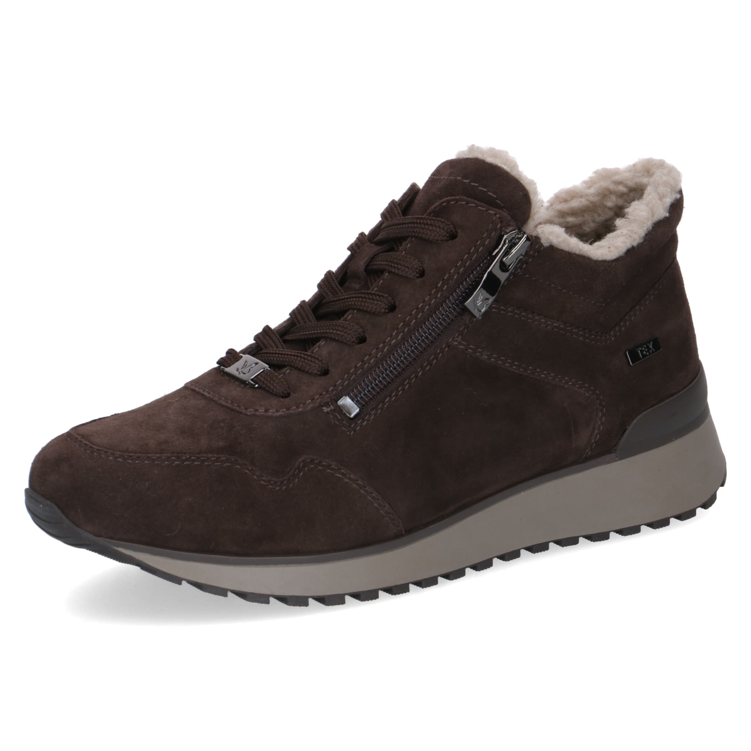 CAPRICE Lace-Up Ankle Boots 'Kaia' in Brown: front