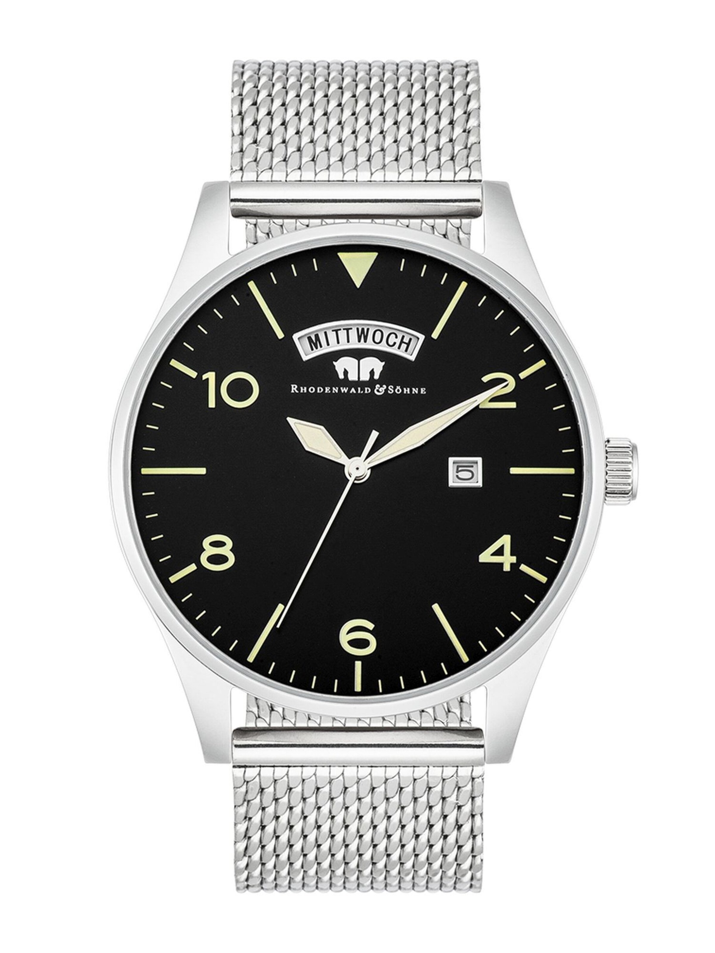 Rhodenwald & Söhne Analoguhr in Silber: Vorderseite