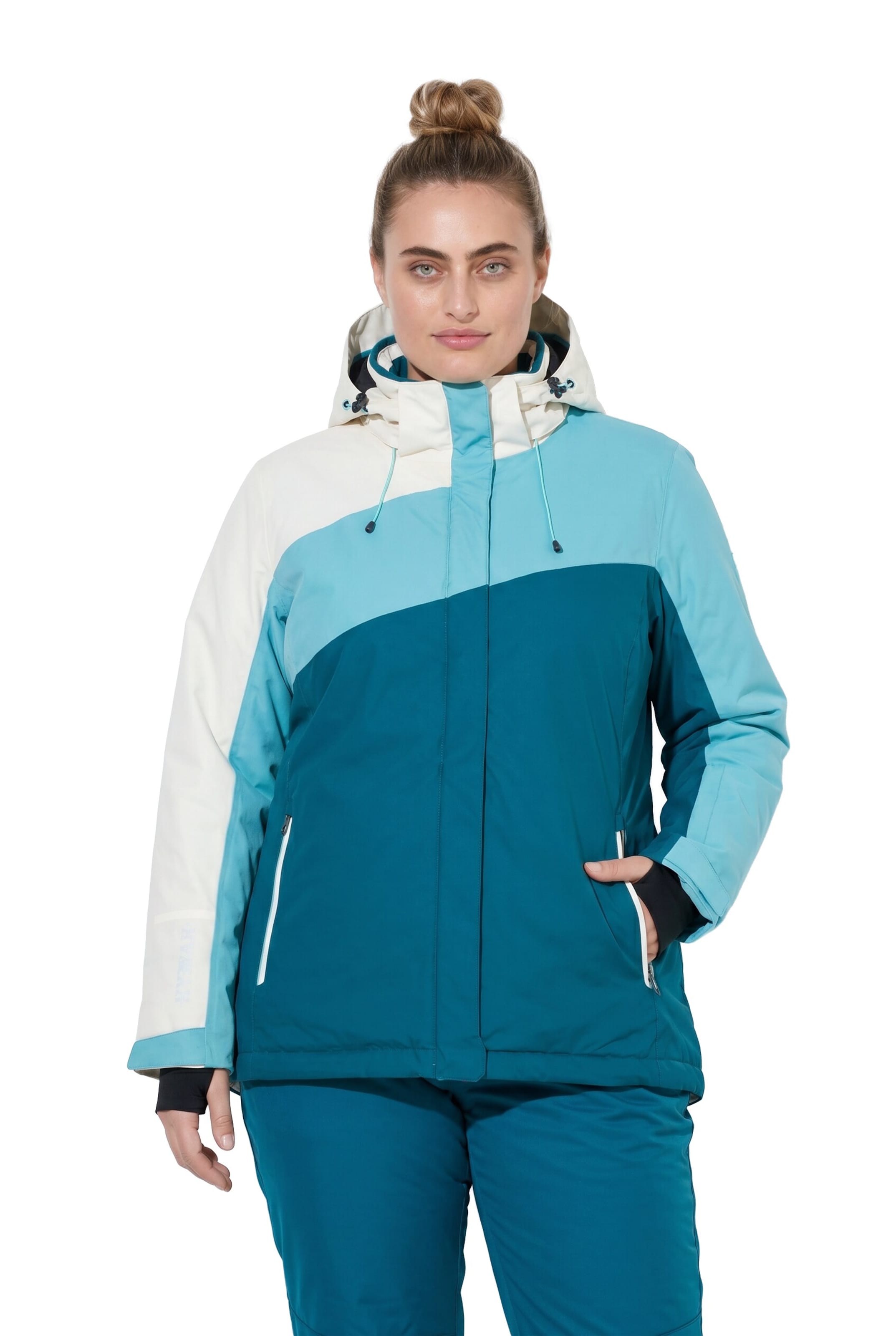 Ulla Popken Outdoorjas in Groen: voorkant