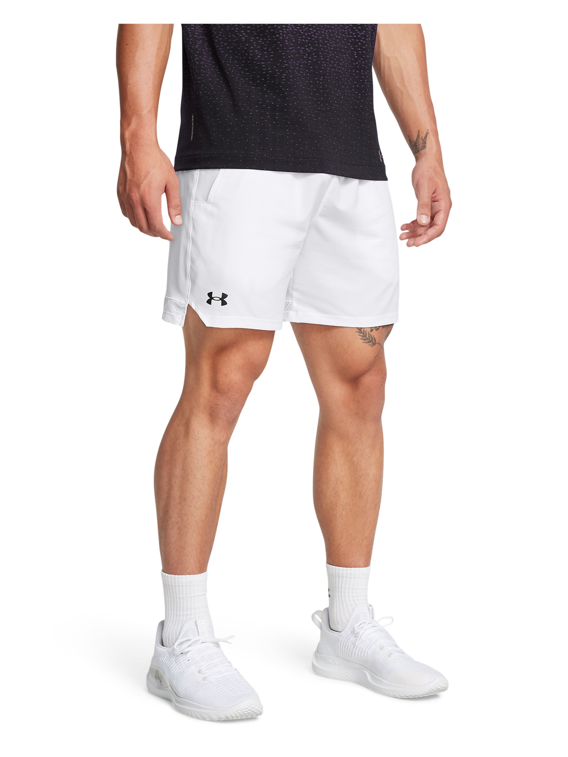 UNDER ARMOUR Regular Workout Pants 'Vanish' in White: front