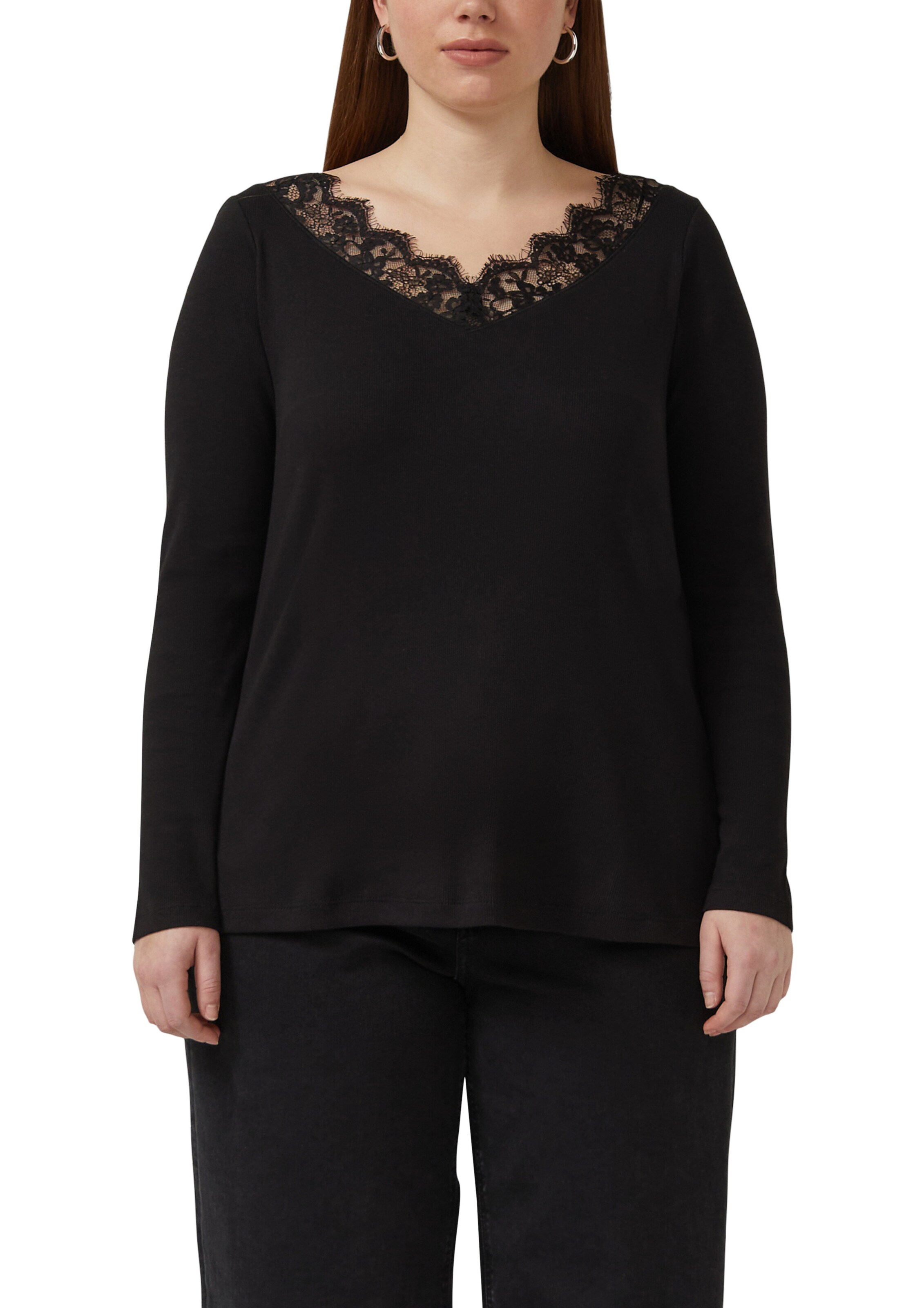 QS T-Shirt in Schwarz