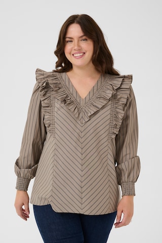 KAFFE CURVE Bluse 'Jerria' i beige: forside