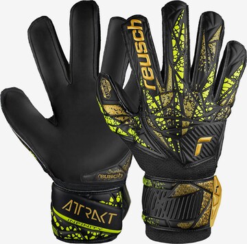 REUSCH Athletic Gloves 'Attrakt Infinity Finger Support' in Gold: front