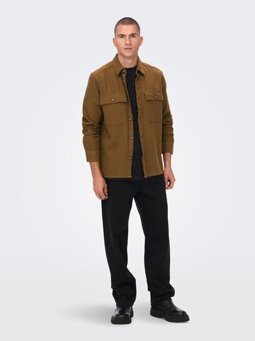 Only & Sons Regular Fit Skjorte 'Scott' i brun