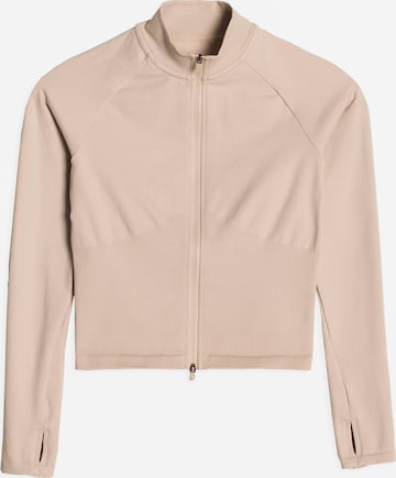 Aim'n Athletic Zip-Up Hoodie in Beige: front