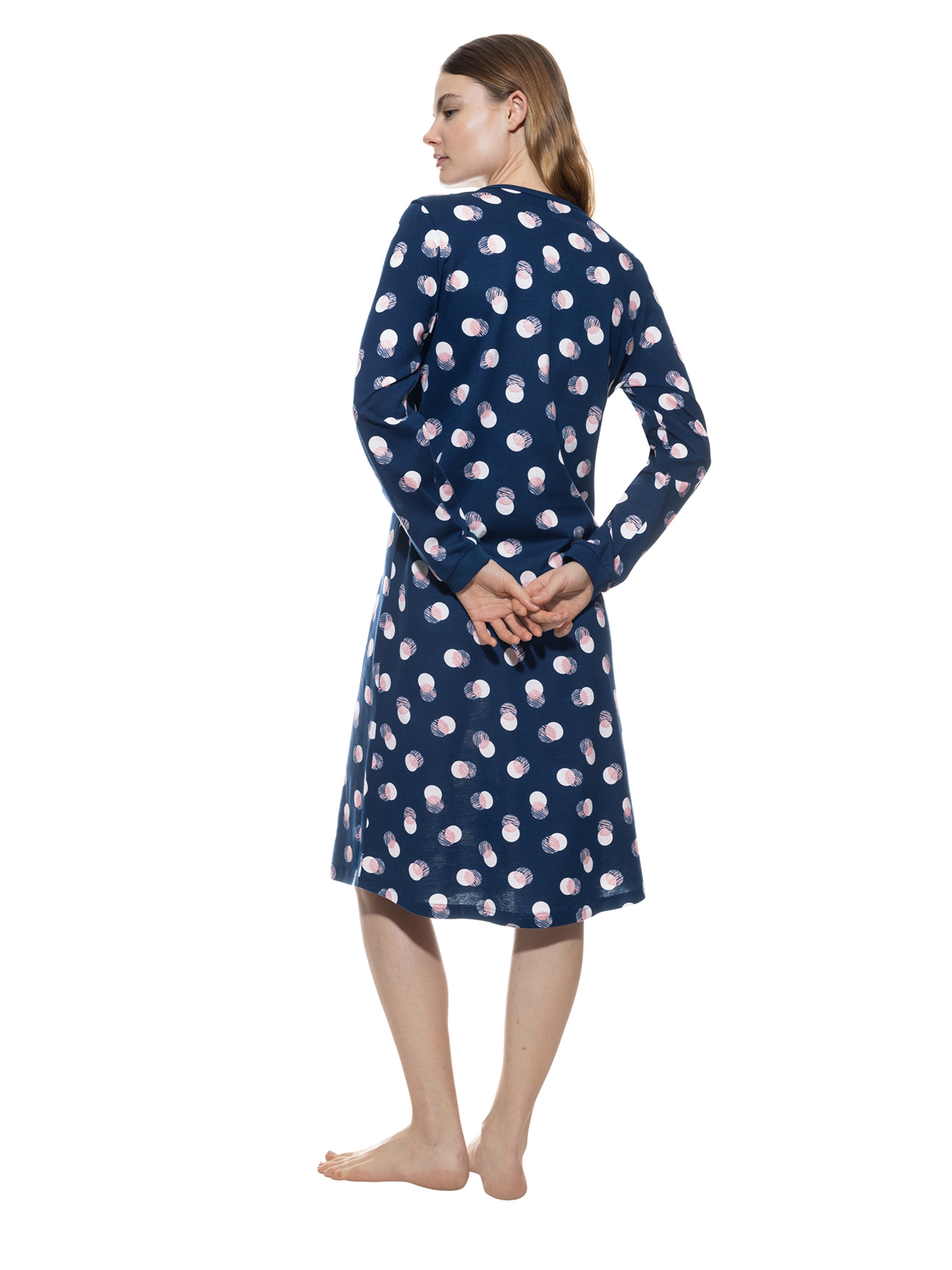 Mey Nachthemd 'Scribbled Dots' in Blau