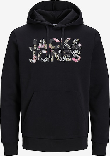 JACK & JONES Sweatshirt 'JEFF' in de kleur Olijfgroen / Pink / Zwart / Offwhite, Productweergave