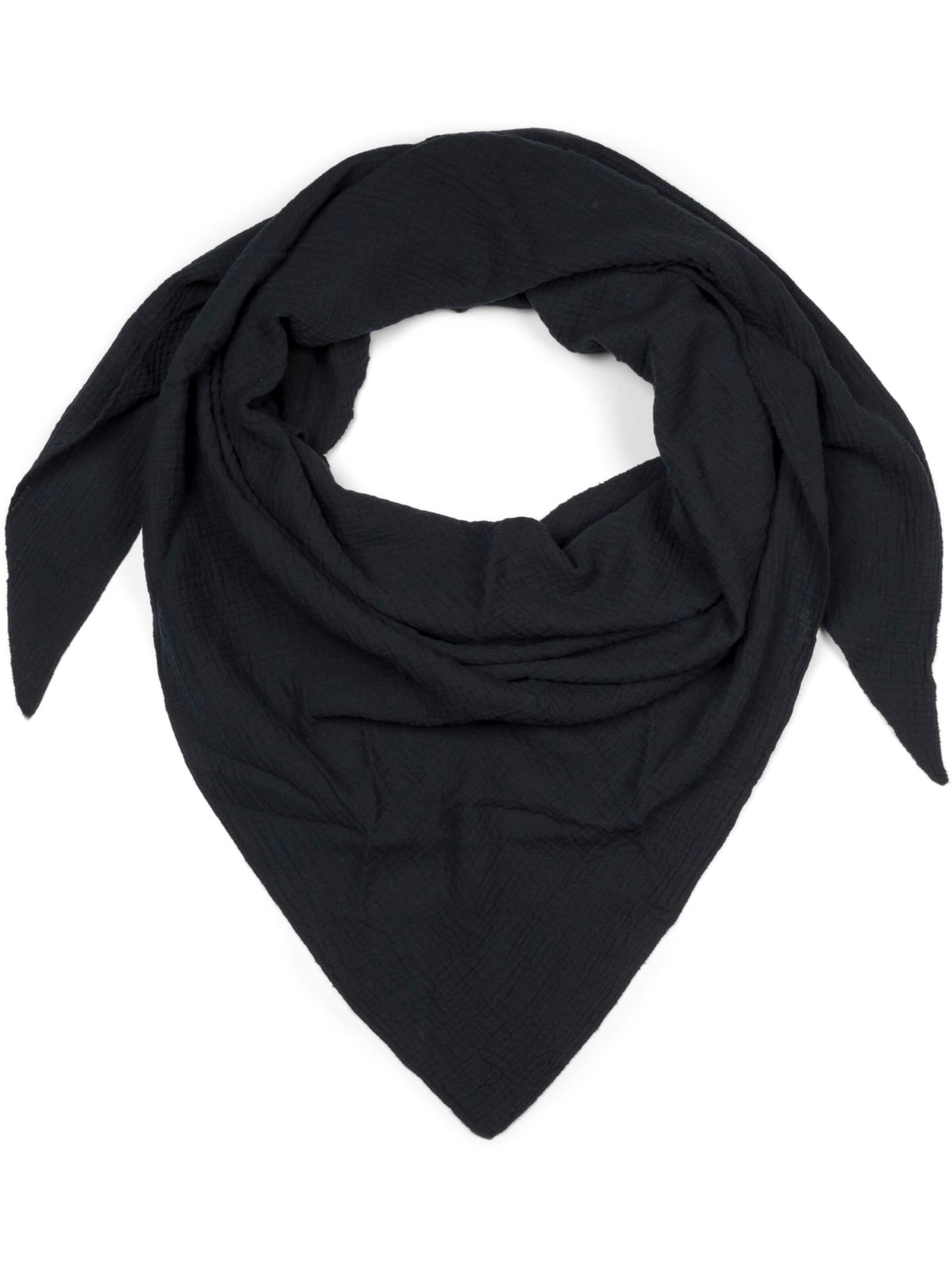 styleBREAKER Tuch 'Musselin Dreiecktuch Einfarbig'‌‌‌ in Schwarz: Vorderseite