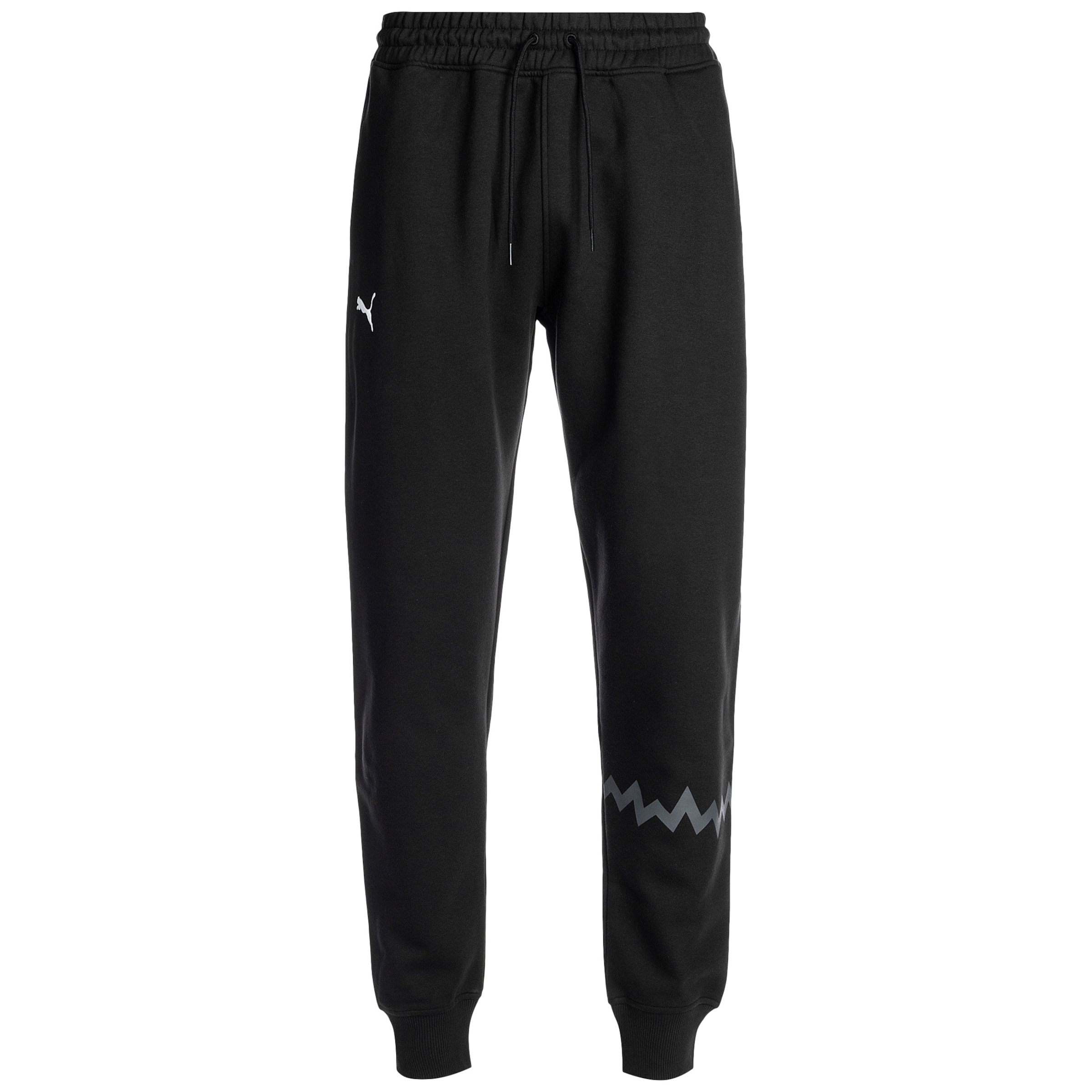 PUMA - Tapered Pantalón deportivo 'Hoops Team' en negro: frente