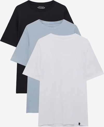 Pull&Bear T-shirt i ljusblå / svart / vit, Produktvy
