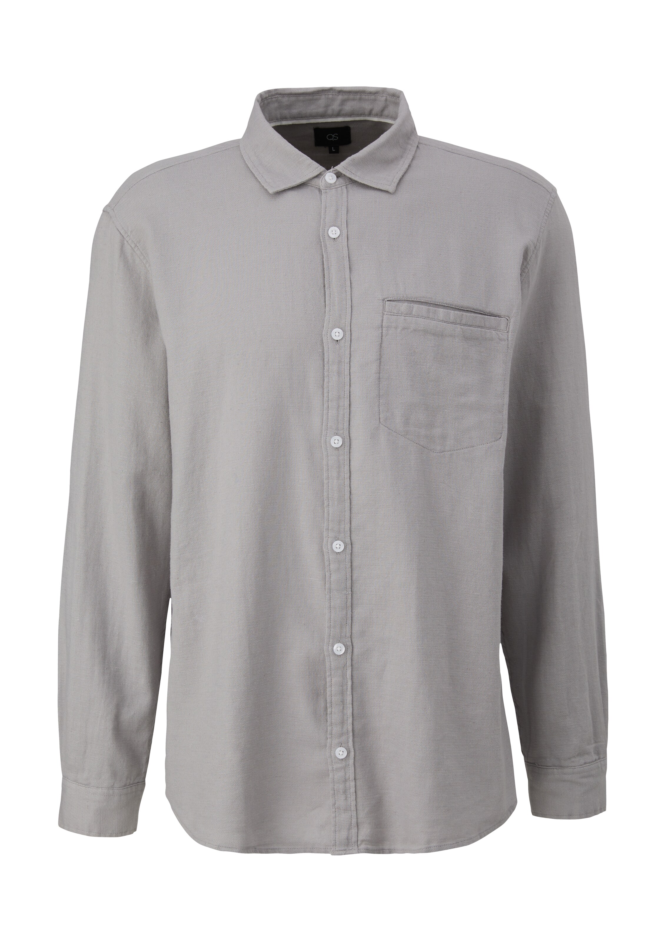 QS Regular Fit Hemd in Grau: Vorderseite