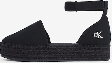 Espadrile de la Calvin Klein Jeans pe negru: față
