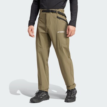 Regular Pantalon outdoor 'Xperior' ADIDAS TERREX en vert : devant