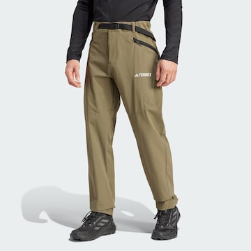 ADIDAS TERREX Regular Outdoor Pants 'Xperior' in Green: front