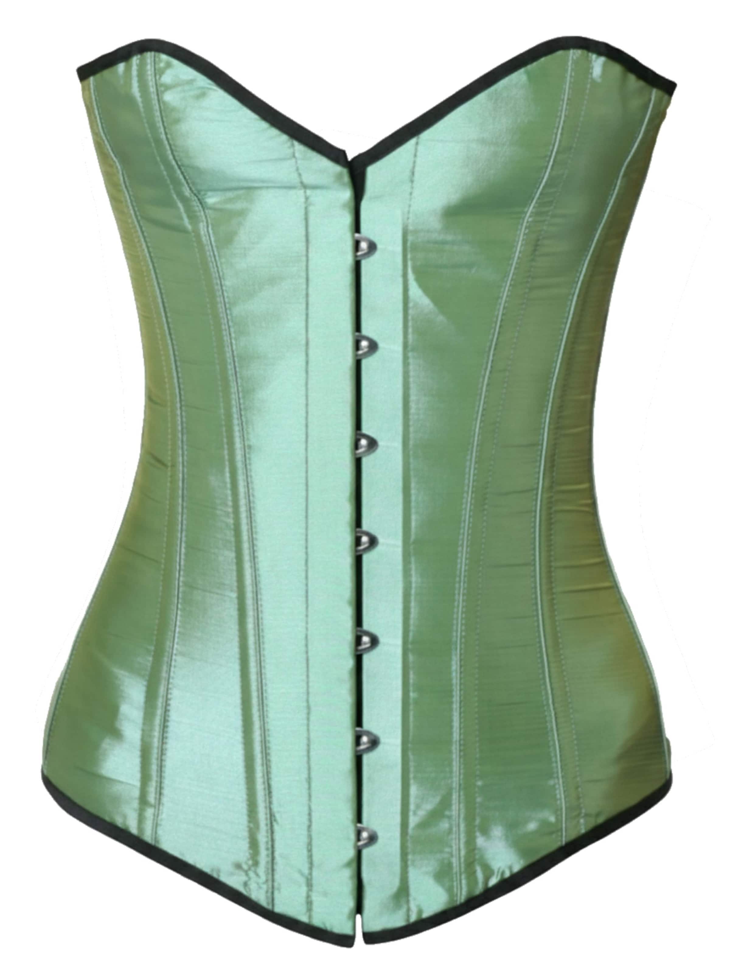 fapedo Bodice 'Satin Vollbrust Korsett Corsage sx99' in Green: front