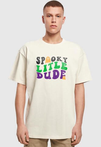 Merchcode T-Shirt 'Halloween - Spooky Little Dude' in Beige: Vorderseite