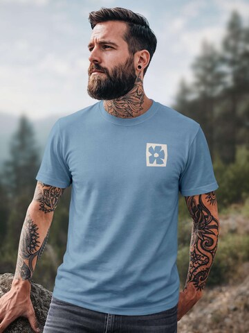 Neverless Shirt 'Blume Quadrat' in Blue