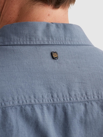 PME Legend Regular fit Skjorta 'Shirt in cotton/linen with garment-dye wash' i blå