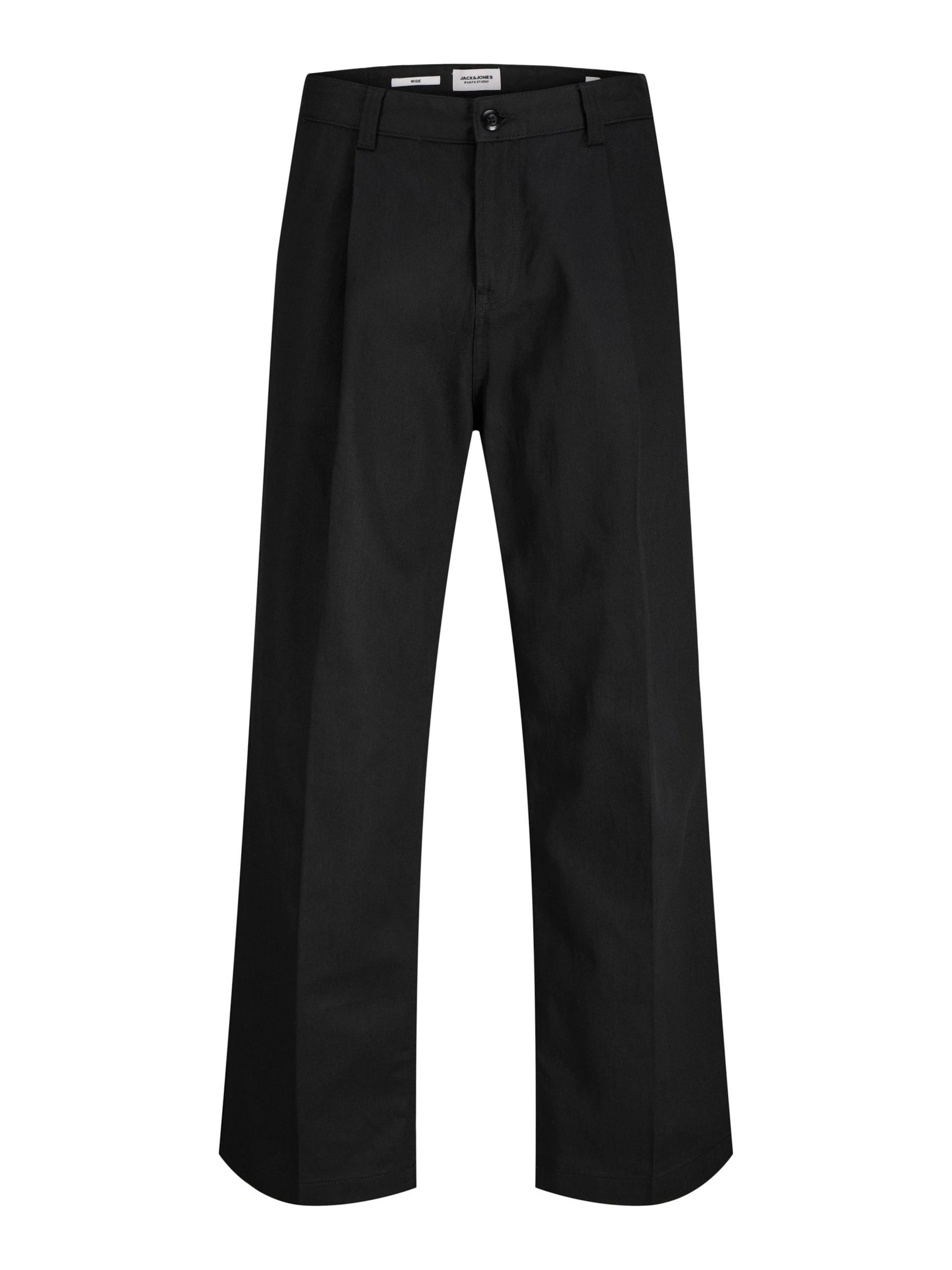 Wide leg Pantaloni con piega frontale di JACK & JONES in nero: frontale