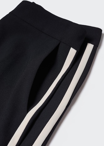 MANGO Loose fit Pants 'Piping' in Black