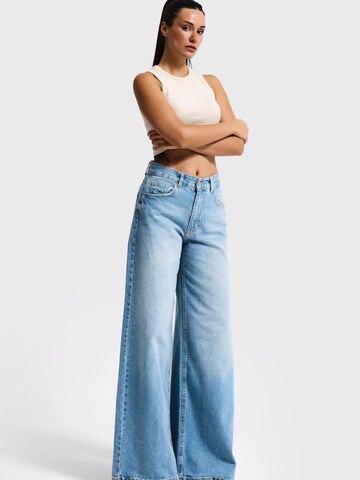 IT'S BASIC Wide leg Jeans 'ELENA Palazzo Mid Rise Jeans' in Blue