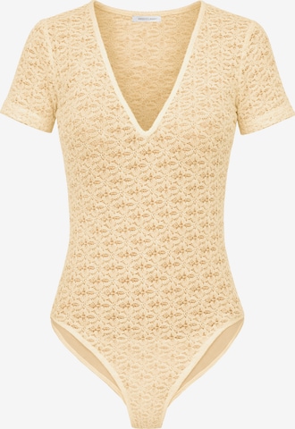 SASSYCLASSY Shirt Bodysuit in Yellow: front