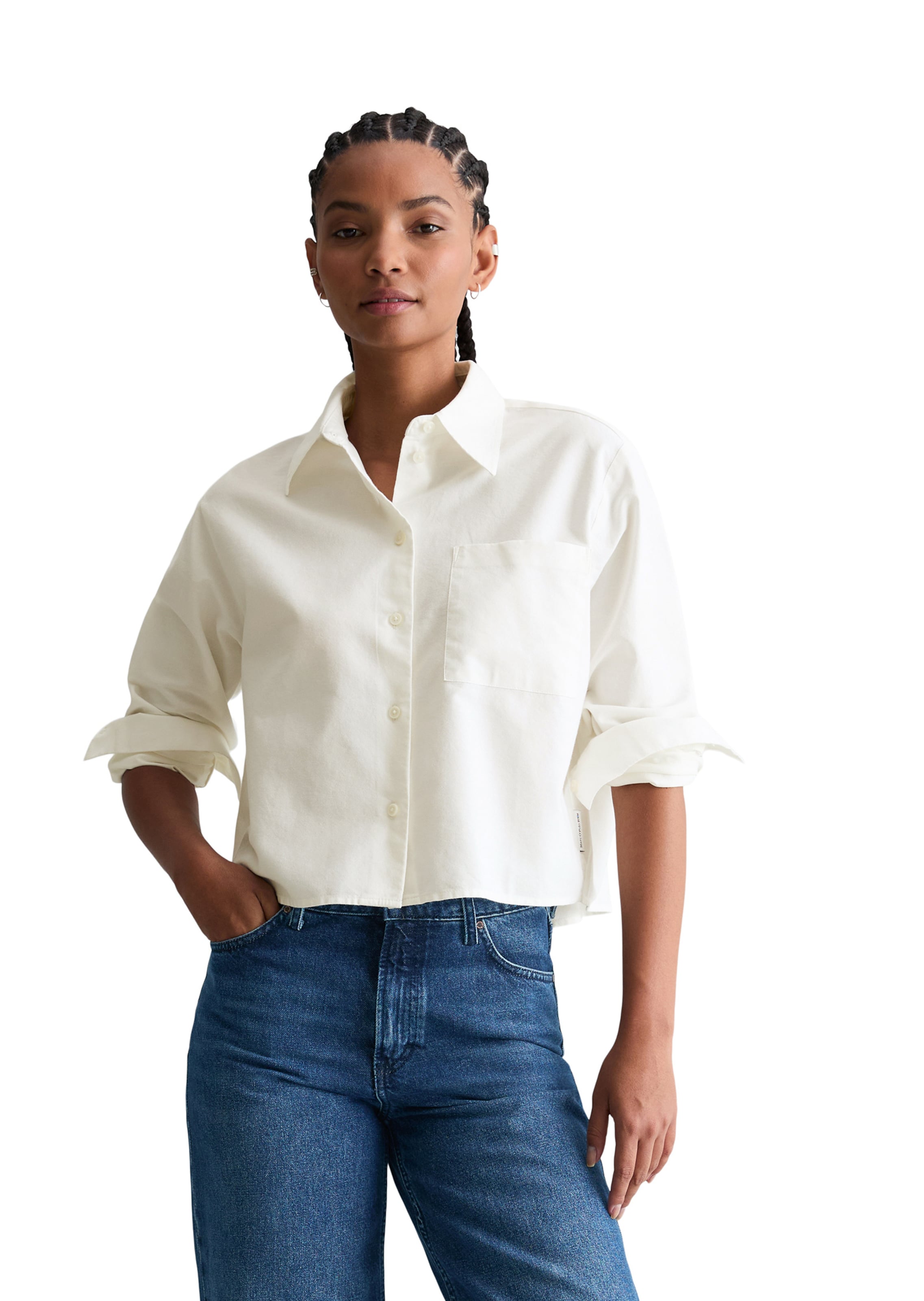 Marc O'Polo DENIM Blouse in Wit: voorkant