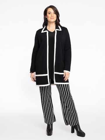 Yoek Knit Cardigan in Black