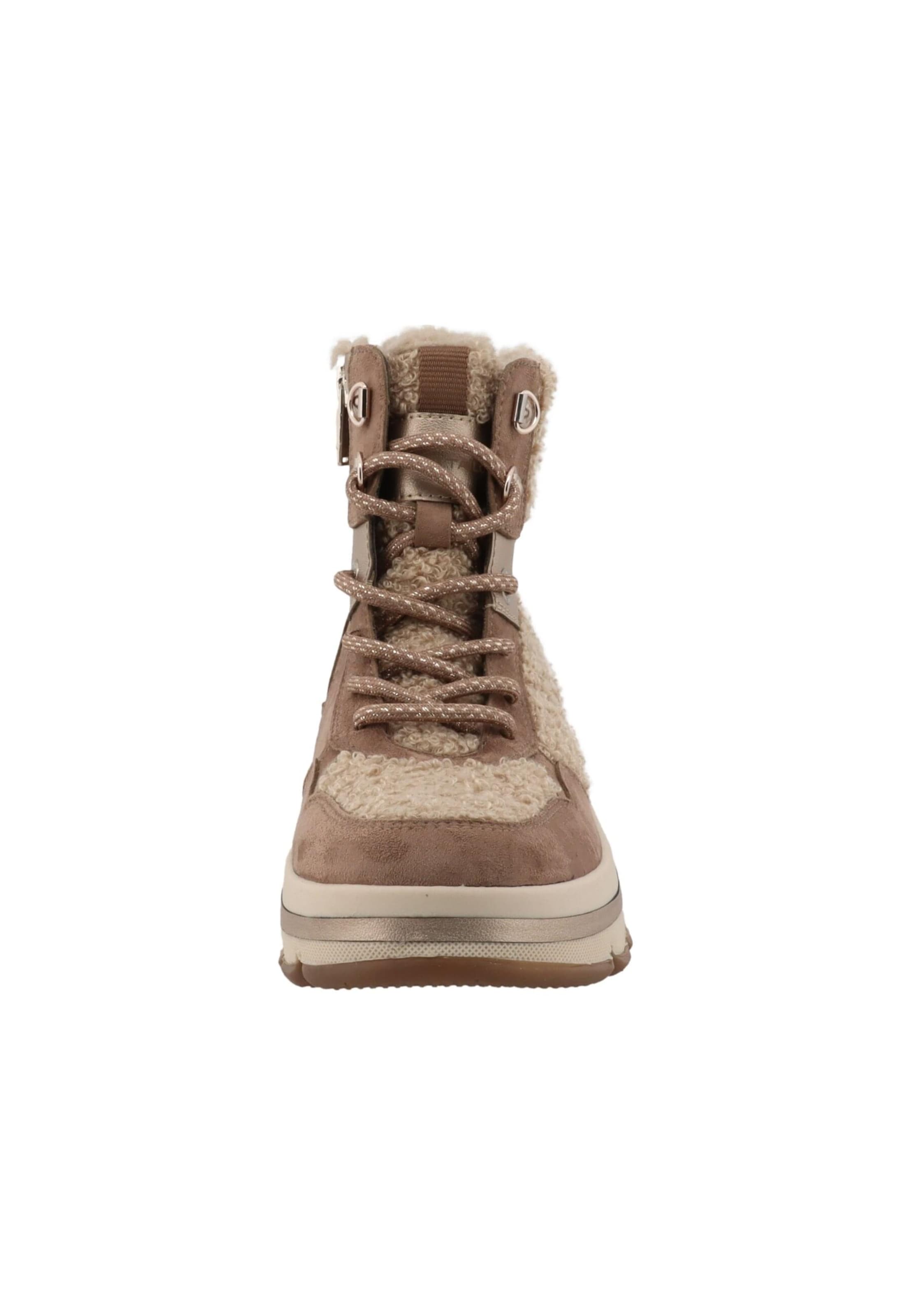 TOM TAILOR Schnürstiefelette in Beige