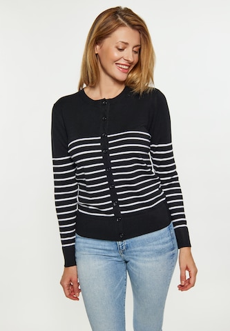 usha BLUE LABEL Knit Cardigan in Black: front