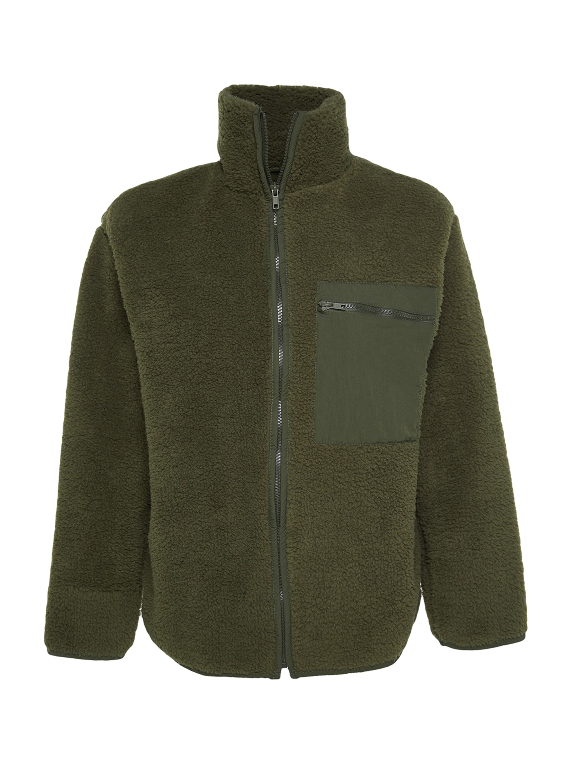 Trendyol Flisová bunda - Zelená: predná strana