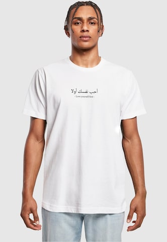 Merchcode T-Shirt 'Love Yourself First' in Weiß: predná strana