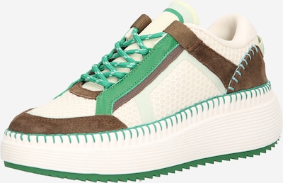 Marc O'Polo Zapatillas deportivas bajas en chocolate / verde hierba / blanco, Vista del producto