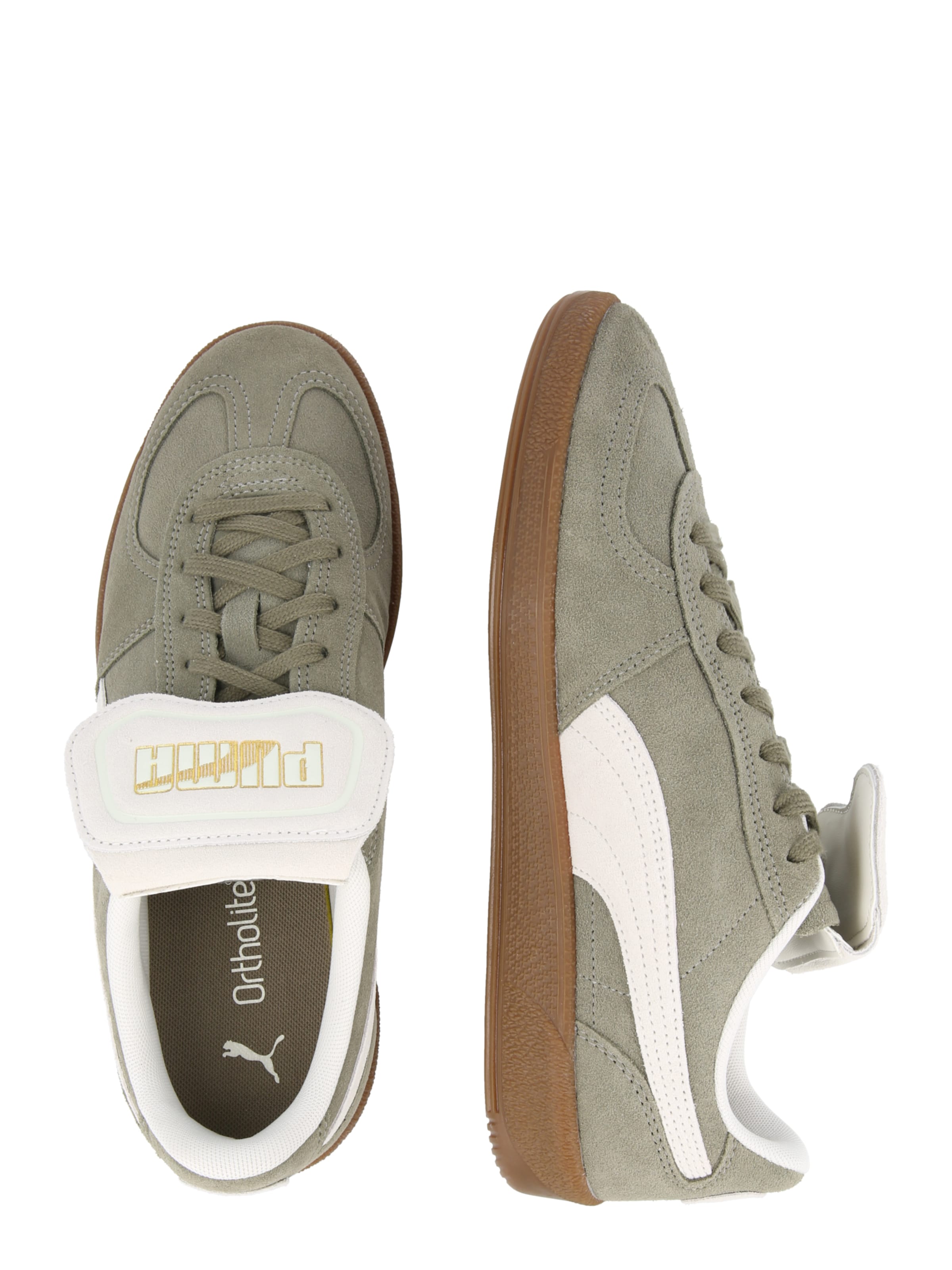 PUMA Низкие кроссовки 'Palermo' в Зеленый: сбоку