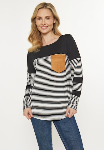 usha BLUE LABEL Shirt 'Fashion Look' in Zwart: voorkant