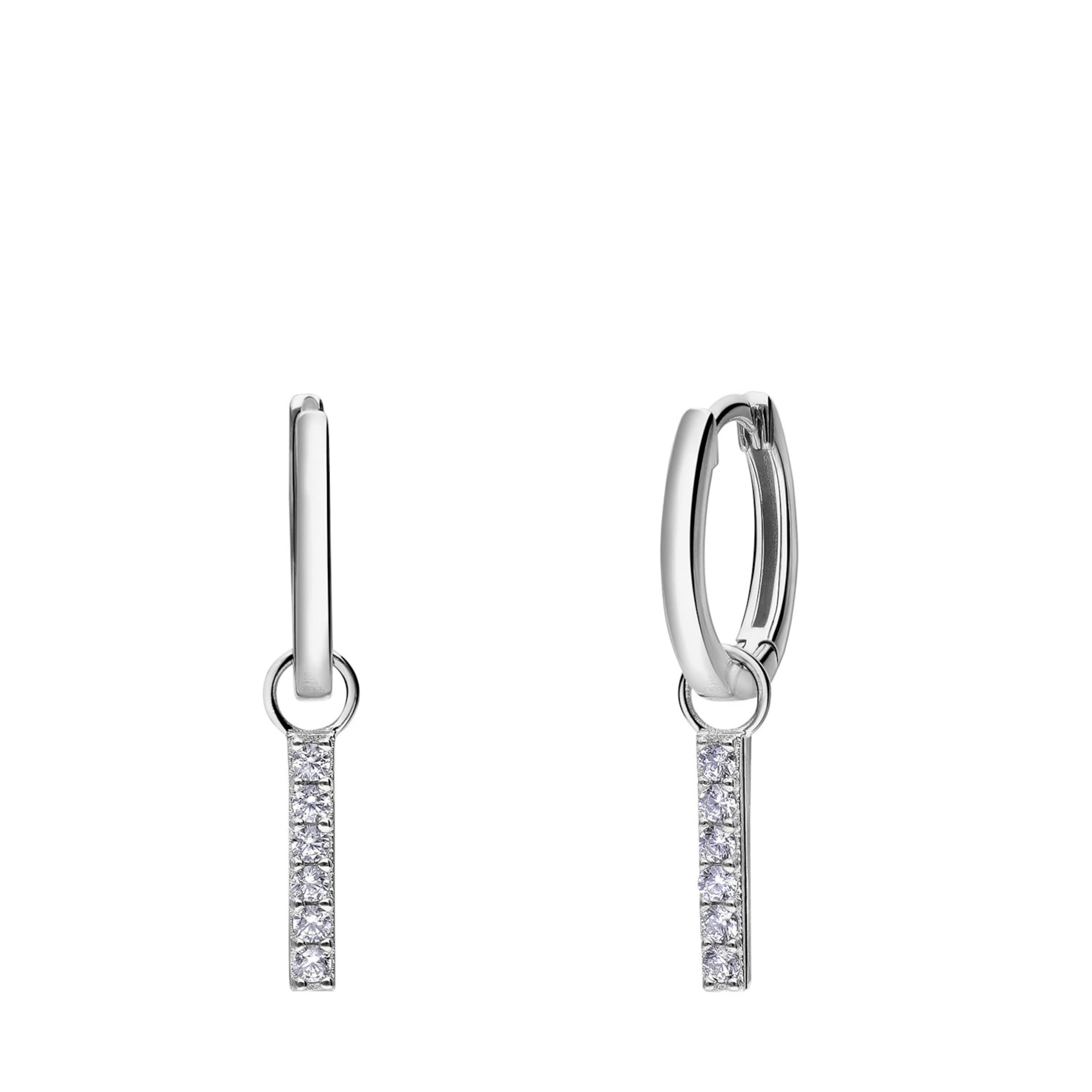 Lucardi Earrings 'Minimalistisch' in Silver: front