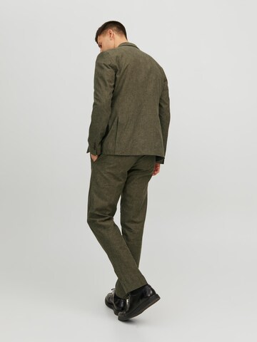 JACK & JONES Slim fit Pleated Pants 'Riviera' in Brown