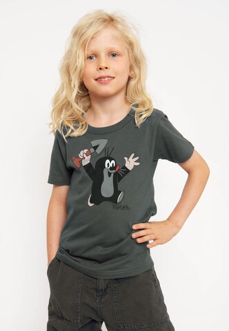LOGOSHIRT Shirt 'Der kleine Maulwurf - Juhu' in Grey: front