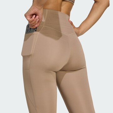 ADIDAS PERFORMANCE - Skinny Pantalón deportivo 'Optime Essentials' en marrón